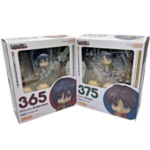 NEW Eren Yeager Attack on Titan Good Smile Nendoroid 375 Sealed Box & 365 Mikasa